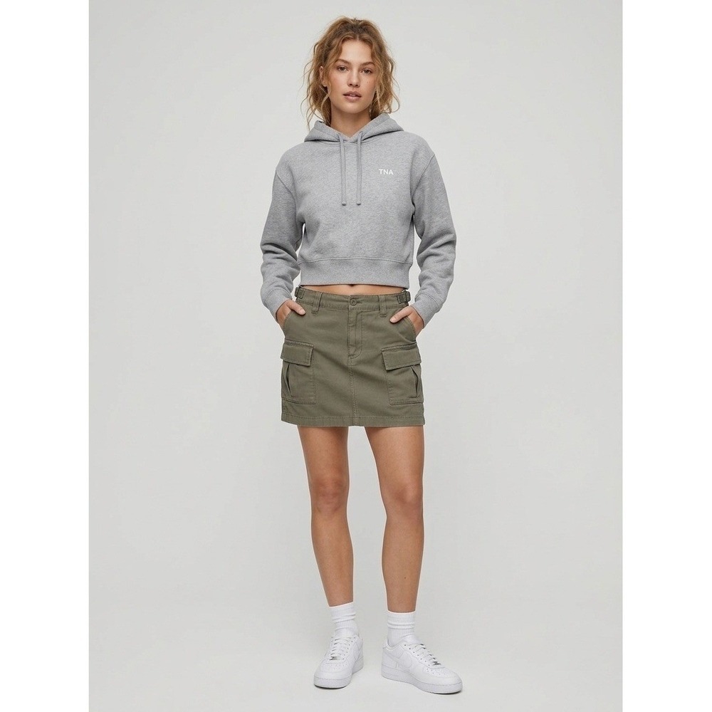TNA Aritzia Surplus Division Cargo Mini Skirt Olive Green Utility Size 2